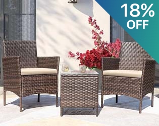 Greesum 3pc Wicker & Rattan Patio Set