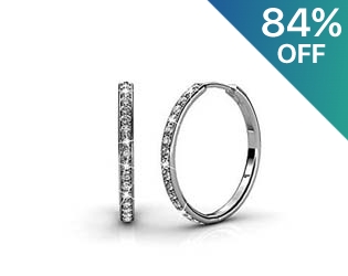 Cate & Chloe 18k White Gold Hoops