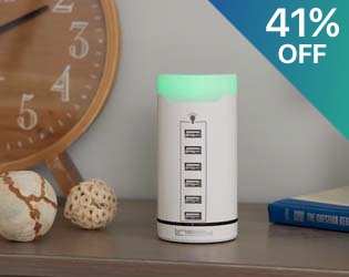 LINSAY 6-Port LED USB Charging Station