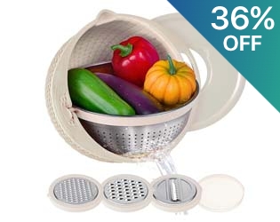 4-in-1 Collander, Mixing Bowl, Washer & Strainer