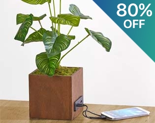 Faux House Plant with USB Port