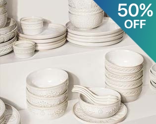 4ct Embossed Ceramic Pasta Bowls