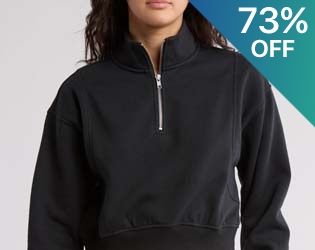 Abound Cropped Quarter-Zip Pullover