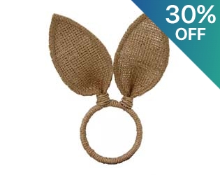 4pc Bunny Ear Napkin Ring Set