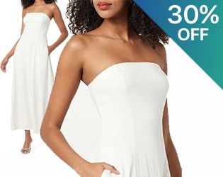 The Drop Carlota Strapless Linen Maxi Dress