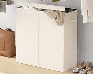 Collapsible Lidded Double Laundry Hamper