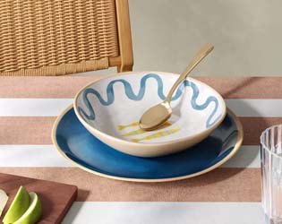 Threshold Coastal Melamine Dinner Bowl