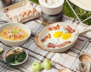 Kikcoin 7pc Adjustable Pots & Pans Set