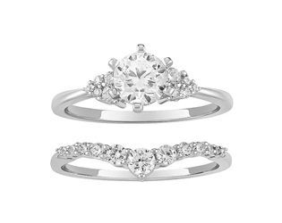 Primrose Silver Plated Ring Duo