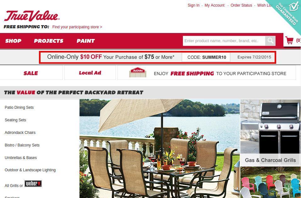 True value coupon code