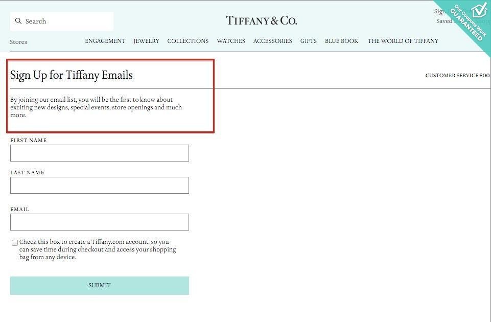 tiffany store discount