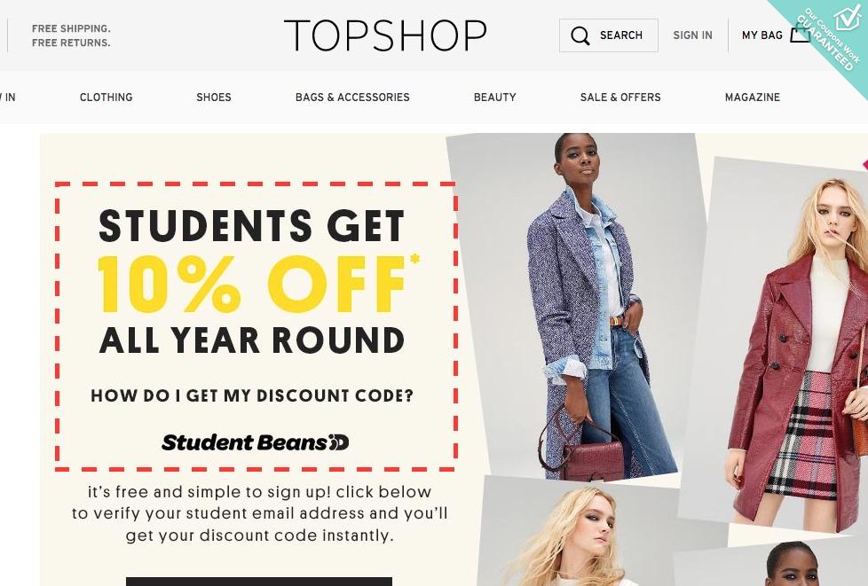 Topshop Students - Student Discount - Topshop