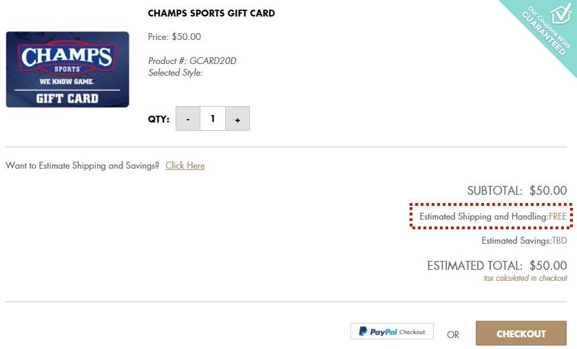 Champs discount coupon