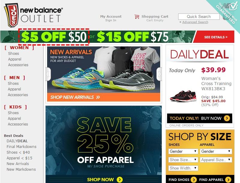 New balance coupon online