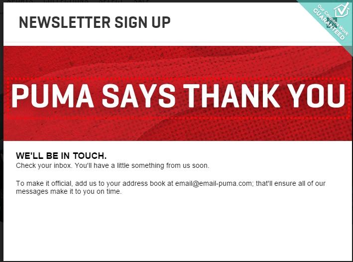 puma newsletter discount