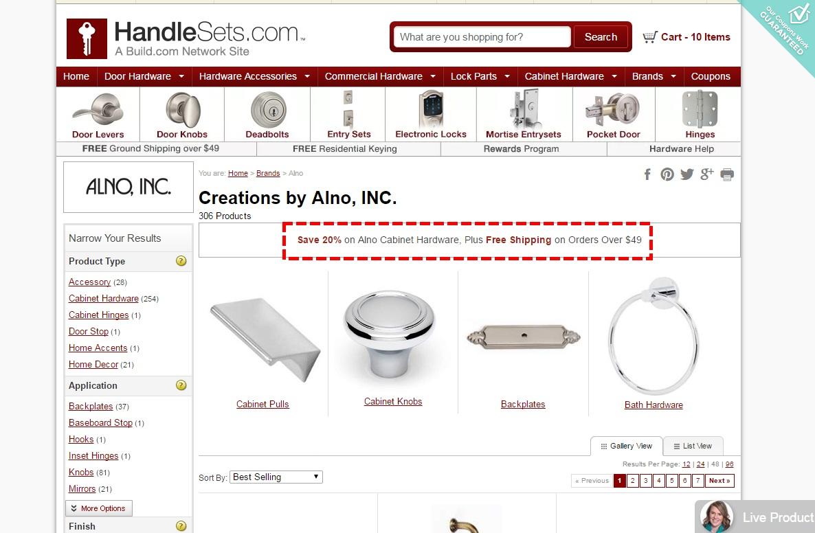Coupon handlesets.com