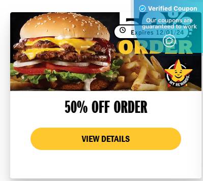 50% Off Carl's Jr Coupons & Coupon Codes - November 2024