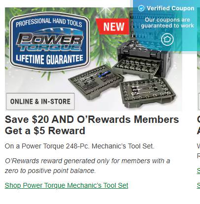 20% Off O'Reilly Auto Parts Coupons & Coupon Codes - January 2025