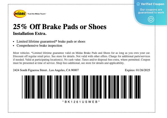 $50 Off Midas Coupons - January 2025