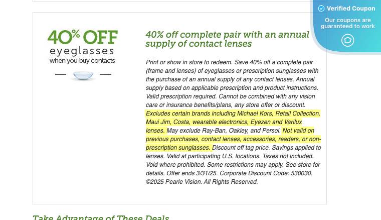 40% Off Pearle Vision Coupons - March 2025