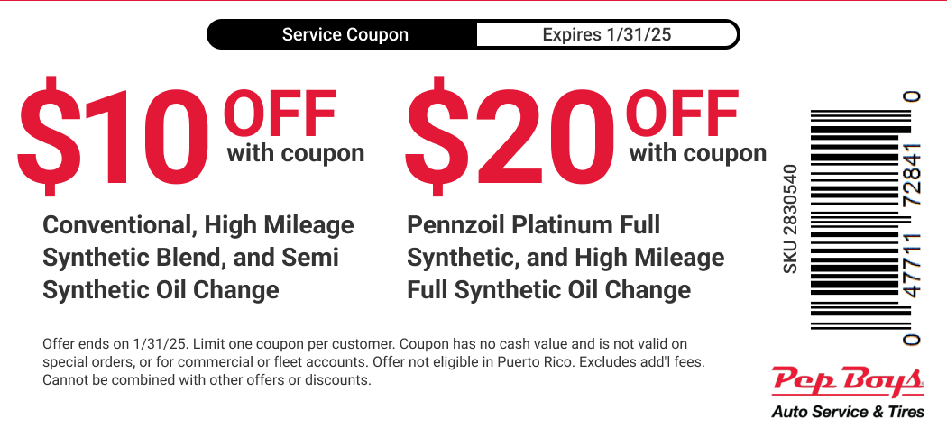 50% Off Pep Boys Coupons &amp; Coupon Codes - January 2025