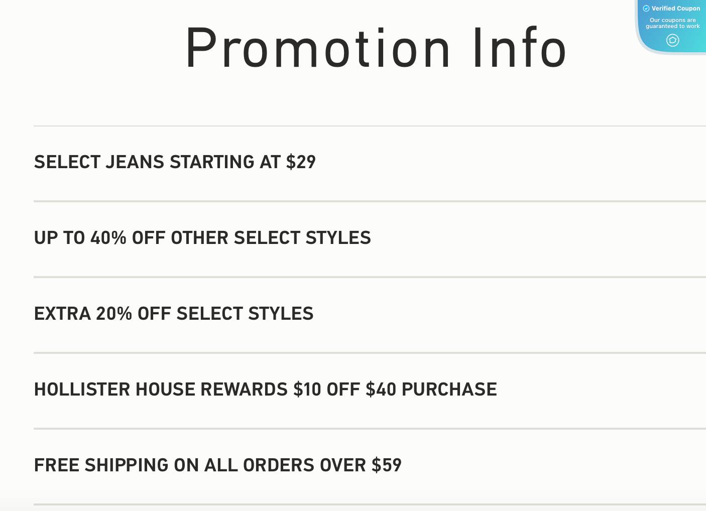 50 Off Hollister Coupons & Promo Codes February 2025