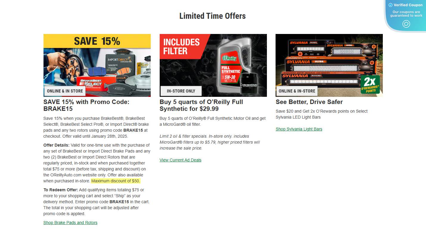 20 Off O'Reilly Auto Parts Coupons & Coupon Codes January 2025