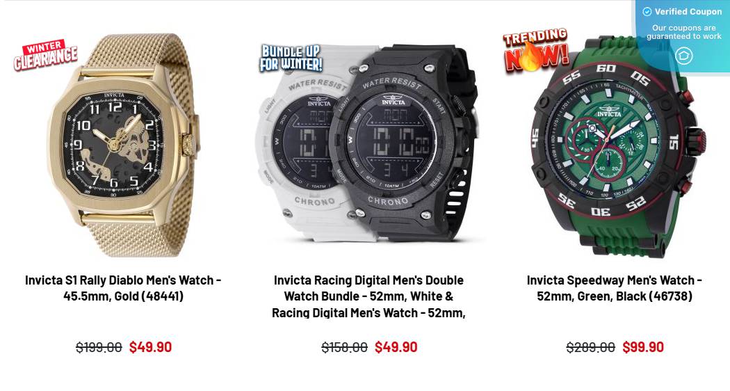 30 Off Invicta Coupons & Promo Codes February 2025