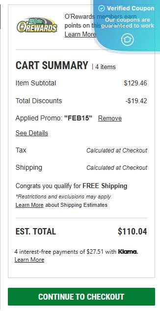 15% Off O'Reilly Auto Parts Coupons &amp; Coupon Codes - February 2025