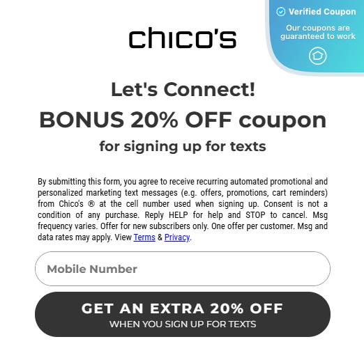 25% Off Chico's Coupons &amp; Promo Codes - March 2025