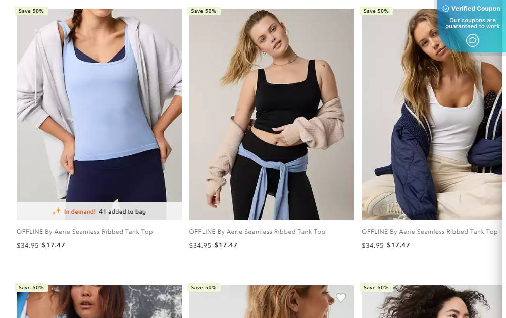 50% Off Aerie Coupons &amp; Promo Codes - March 2025