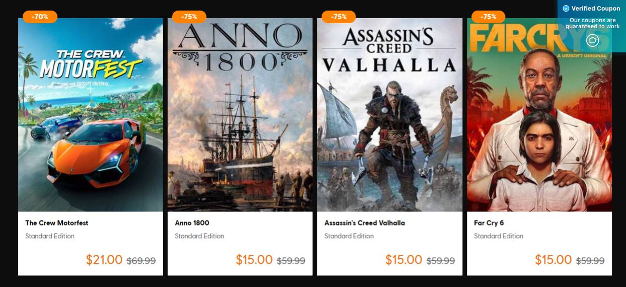 Ubisoft Coupons & Promo Codes for March 2025: 20% Off
