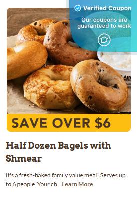Einstein Bagels Coupons &amp; Deals - Save $10 in March 2025