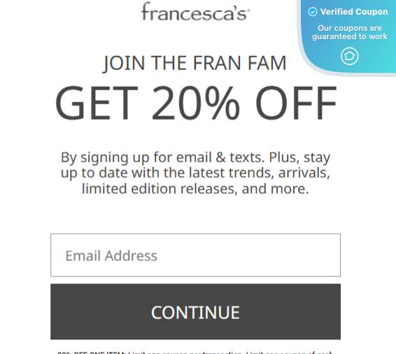20% Off Francesca's Coupons &amp; Promo Codes - March 2025