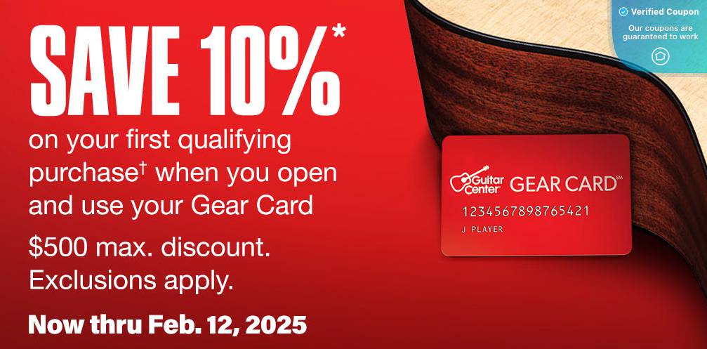 10% Off Guitar Center Coupons &amp; Coupon Codes - April 2025