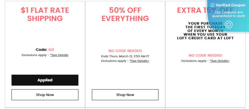 40% Off LOFT Coupons &amp; Promo Codes - March 2025