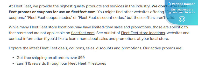 $5 Off Fleet Feet Coupons &amp; Discount Codes + 0.4% Cash Back