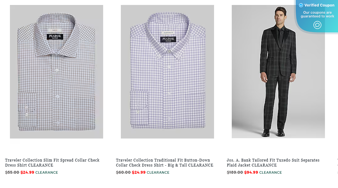 70% Off Jos A Bank Coupons &amp; Promo Codes + 1.5% Cash Back