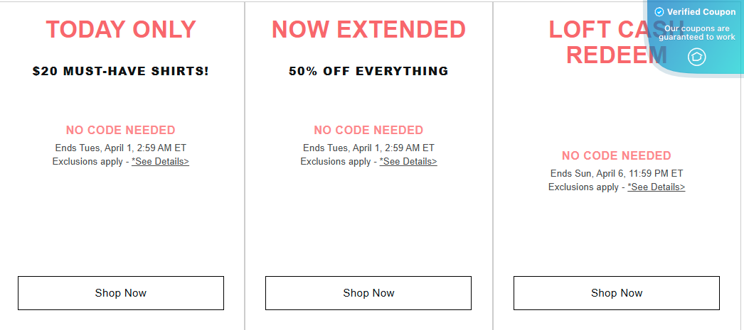 70% Off LOFT Coupons &amp; Promo Codes - April 2025