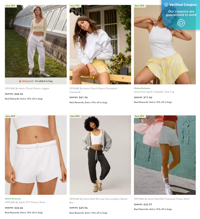 70% Off Aerie Coupons &amp; Promo Codes + 2% Cash Back - April