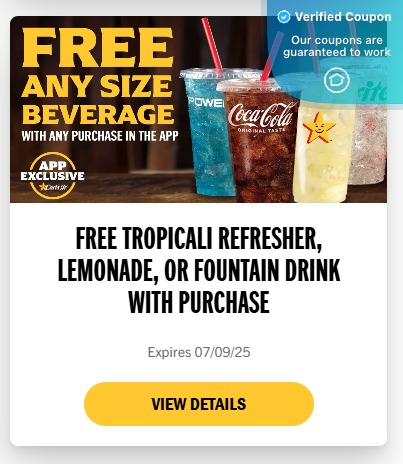 Carl's Jr Coupons, Specials & Deals - April 2025