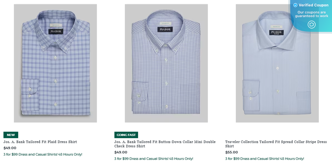 $25 Off Jos A Bank Coupons &amp; Promo Codes - May 2025