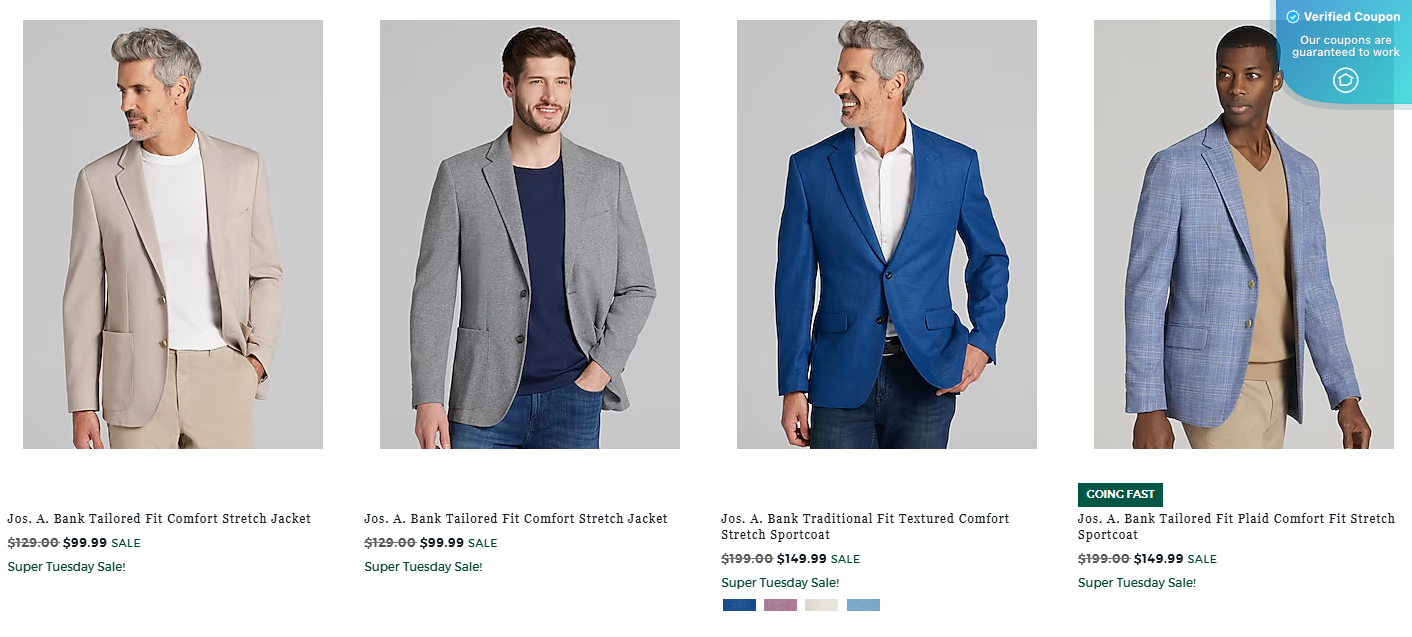 $25 Off Jos A Bank Coupons &amp; Promo Codes - May 2025