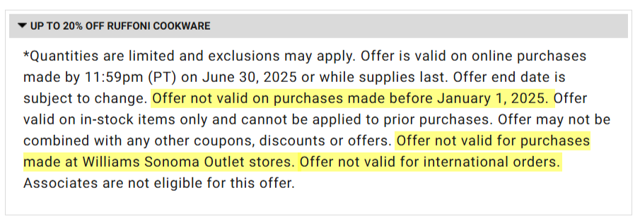 Williams Sonoma - Coupons & Promo Code for June 2025