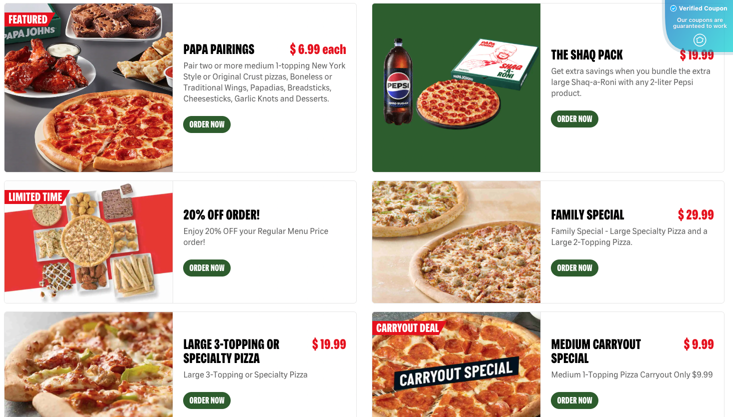 30% Off + Papa John's Coupons & Promo Codes – June 2025