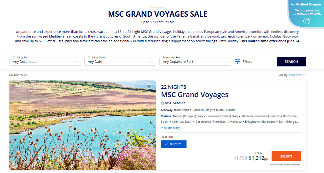 MSC Cruises - Coupons & Promo Code for June 2025