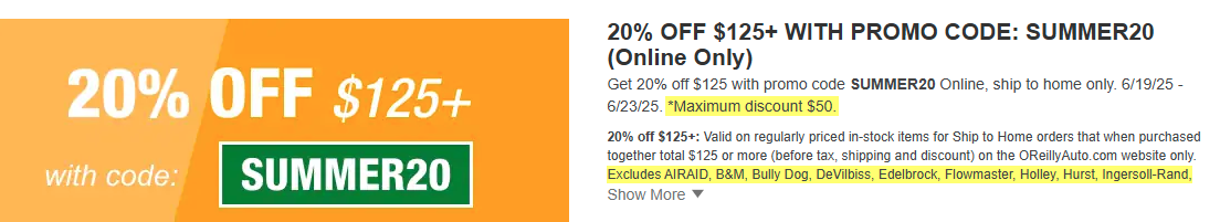 O'Reilly Auto Parts - Coupons &amp; Promo Code for July 25