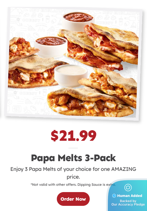 25% Off + Papa Gino's Coupons &amp; Promo Codes – July 2025