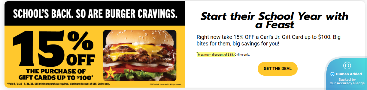 13 Carl's Jr. Deals – Instantly Save Today (August 25)