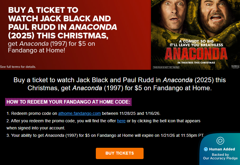 Save up to 10% with Fandango Promo Codes in December 25